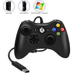 Microsoft Xbox 360 Manette Filaire de 1.5m Double Vibration USB Gamepad Contrôleur pour Xbox 360 / PC / Windows XP/ 7/ 8/ 10