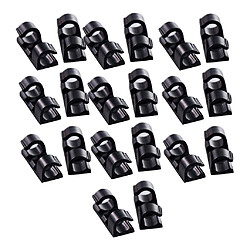 Pince De Câble Auto-adhésive Pour Caméra De Tableau De Bord GPS 20pcs Noir