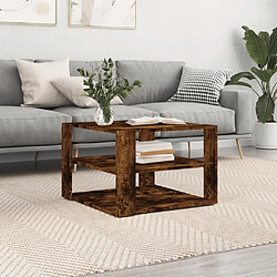 Maison Chic Table basse pour salon | Table à café chêne fumé 59,5x59,5x40 cm bois d'ingénierie -GKD85261