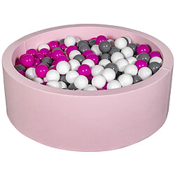 Velinda Piscine à balles Aire de jeu + 450 balles rose blanc,rose,gris