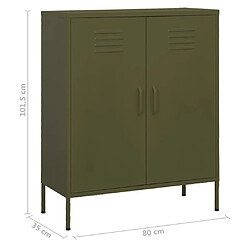 vidaXL Armoire de rangement Vert olive 80x35x101,5 cm Acier pas cher