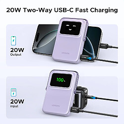 Avis SANAG Batterie Externe Magnétique Sans Fil 10000Mah 20W Power Bank Usb C Charge Rapide Induction Avec Support Emoji Mode Veille Compatible Avec Magsafe Iphone 16 Plus Pro 15 14 (Violet)