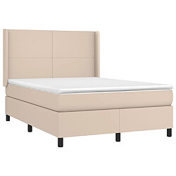 Avis Maison Chic Lit Adulte - Lit simple Lit à sommier tapissier avec matelas moelleux - Meuble de Chambre - Cappuccino 140x200 cm -MN70941