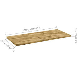 Acheter vidaXL Dessus de table Bois de chêne Rectangulaire 44 mm 100x60 cm