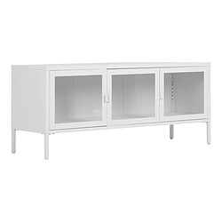 EPIKASA Meuble TV Brisbane, Blanc, Métal, 130x40x55 cm