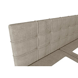 Acheter Vente-Unique Ensemble complet literie déco tête de lit capitonnée + sommiers coffre + matelas + surmatelas - 160 x 200 cm - Tissu - Taupe - KIDA de YSMÉE