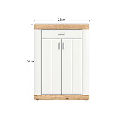 Bestmobilier Coventry - meuble à chaussures - blanc et bois - 73x104 cm pas cher