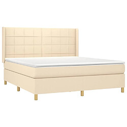 Avis Maison Chic Lit adulte- Lit + matelas,Sommier à lattes de lit avec matelas Crème 180x200 cm Tissu -GKD86727