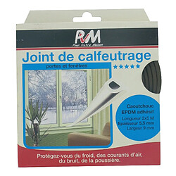 PVM - Joint caoutchouc profil P - 10 m x 9 mm Marron