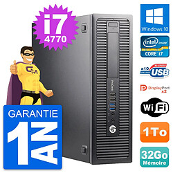 PC HP ProDesk 600 G1 SFF Intel i7-4770 RAM 32Go Disque Dur 1To Windows 10 Wifi - Occasion