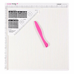 Vaessen Creative Plaque de Rainurage Score Easy inches Scoring Board pour Créer des Cartes et des Loisirs Créatifs avec du Papier avec Une Plieuse Os et des Guides de Mesure, Blanc, 12`` x 12``