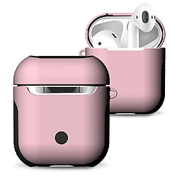 Wewoo Coque Protection Caoutchouc givré Paint + PC Bluetooth Ecouteurs Etui Sac de rangement anti-perte pour AirPods (Rose)