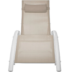 Helloshop26 Lot de 2 transats bain de soleil avec coussin de tête beige 2208194 pas cher