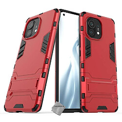 Htdmobiles Coque rigide anti choc pour Xiaomi Mi 11 5G + film ecran - ROUGE