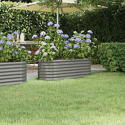 vidaXL Lit surélevé de jardin Acier enduit de poudre 114x40x36 cm gris