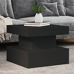 Maison Chic Table basse pour salon | Table à café avec lumières LED noir 50x50x40 cm -GKD13554