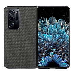 Coque en TPU + PU Housse antichoc, texture fibre de carbone, noir pour votre Oppo Find N