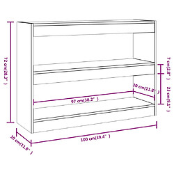 vidaXL Bibliothèque/Séparateur de pièce sonoma gris 100x30x72 cm pas cher