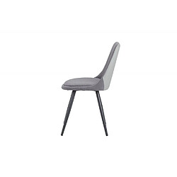 Avis Inside 75 Lot de 4 chaises design COCOON piètement métal noir assise gris clair