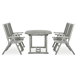 Maison Chic Mobilier à dîner de jardin 5 pcs,Table et chaises d'extérieur Bois d'acacia massif Gris -GKD947683