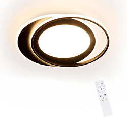 NETTLIFE Plafonnier LED Rond 66W Moderne 48,5 cm Chambre Noir Dimmable avec Télécommande Salon pour Cuisine Couloir Bureau