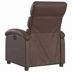 Maison Chic Fauteuil inclinable,Fauteuil luxe de relaxation Marron Similicuir -MN47802 pas cher