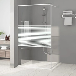 vidaXL Paroi de douche Blanc 115x195 cm Verre ESG transparent