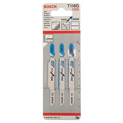 Bosch 2608631674 Lot de 3 lames pour scie sauteuse T 118 G