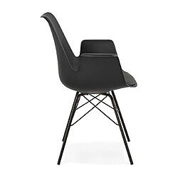 Avis Mes Fauteuil design noir et piètement en métal noir - SHAFT