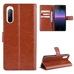 Etui en PU cheval fou marron pour Sony Xperia 10 II