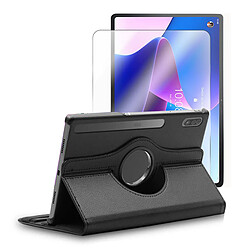 Visiodirect Etui en simili cuir + verre trempé pour Lenovo Tab P12 Pro 12.6" TB-Q706Z, TB-Q706F - Noir