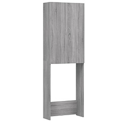 Maison Chic Meuble rangement de salle de bain | Meuble pour machine à laver | Armoire murale de bain Sonoma gris 64x25,5x190 cm -GKD86864