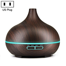 Wewoo Purificateur d'air Humidificateur à bouche pointue avec machine à parfum en bois de 400 ml lumière LED coloréespécification de prise américaine café