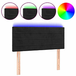 Maison Chic Tête de lit scandinave à LED,meuble de chambre Noir 90x5x78/88 cm Velours -MN55655