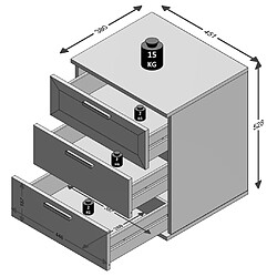 Acheter FMD Table de chevet avec 3 tiroirs Chêne