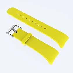 Wewoo Bracelet de montre en cuir couleur unie pour Galaxy Gear Fit2 R360 (Jaune)