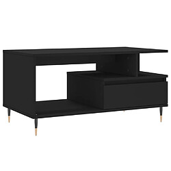 vidaXL Table basse Noir 90x49x45 cm Bois d'ingénierie