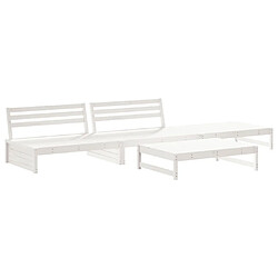 Avis Maison Chic Salon de jardin 4 pcs + coussins - Mobilier/Meubles de jardin - Table et chaises d'extérieur blanc bois massif -MN68540