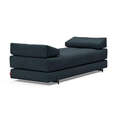 Inside 75 Méridienne design SIGMUND INDU Nist, Blue convertible lit 160*200 cm pieds Acier noir