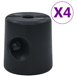 vidaXL Poids de tonnelle 4 pcs PE Noir