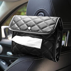 Acheter Universal Boîte à serviettes de voiture Porte-serviettes en cuir en microfibre Boîte de rangement à tissu universel à la mode Boîte à serviettes Couvercle Dossier du siège B |(Le noir)