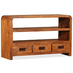 Helloshop26 Meuble télé buffet tv télévision design pratique bois massif avec finition en sesham 90 cm 2502165