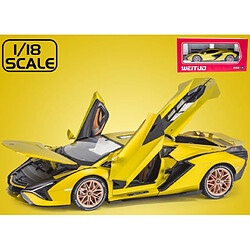 Universal 1: 18 Échelle grande taille Lamborghini Sina alliage sport voiture moulée sous pression jouet modèle de voiture miniature modèle de voiture cadeaux pour les enfants |(Jaune)