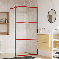 Maison Chic Paroi de douche | Écran de douche | Cloison de douche avec verre ESG transparent rouge 100x195 cm -GKD69341