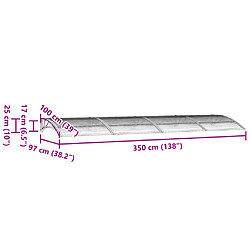 vidaXL Auvent de porte Noir 350x100 cm Polycarbonate pas cher