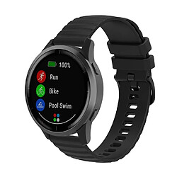 Bracelet en silicone points en forme de vague 18mm, réglable pour votre Garmin Venu 2S/Vivomove 3S/Vivoactive 4S - noir