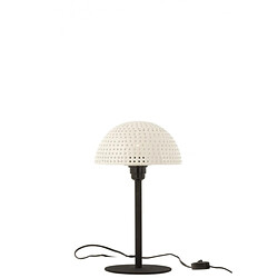 Dansmamaison Lampe Champignon Boules Metal Brillant Blanc/Noir Small