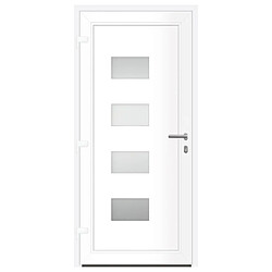 Acheter vidaXL Porte d'entrée Blanc 100x210 cm Aluminium et PVC