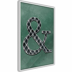 Paris Prix Affiche Murale Encadrée Ampersand on Green Background 20 x 30 cm Blanc