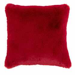 Paris Prix Coussin Imitation Fourrure Cutie 45x45cm Rouge Carmin